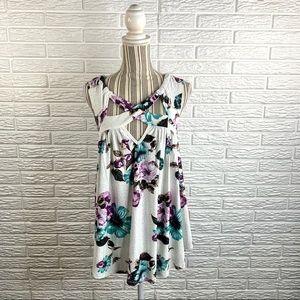 Filly Flair Multicolored Floral Criss Cross Top